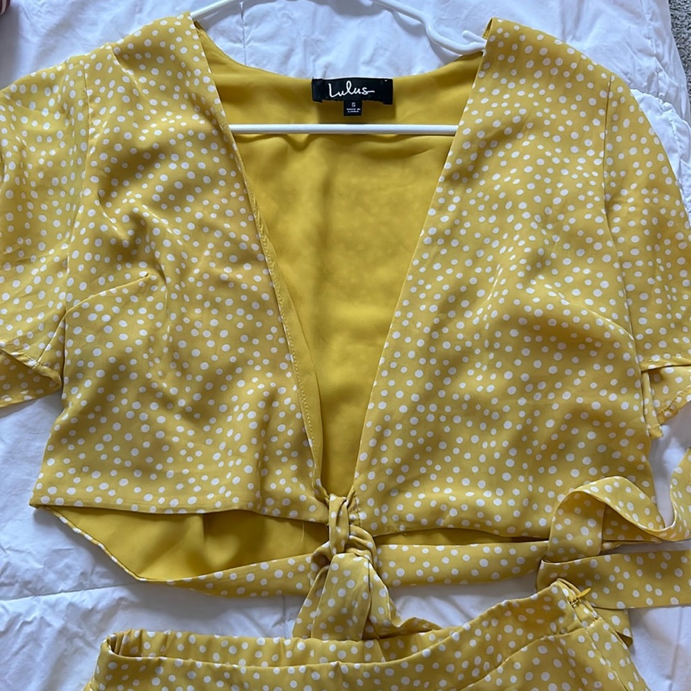 Yellow polka dot set